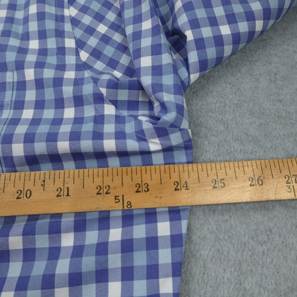 Peter Millar Shirt Mens Large Blue Gingham Summer Comfort Button Front Preppy - Picture 11 of 15